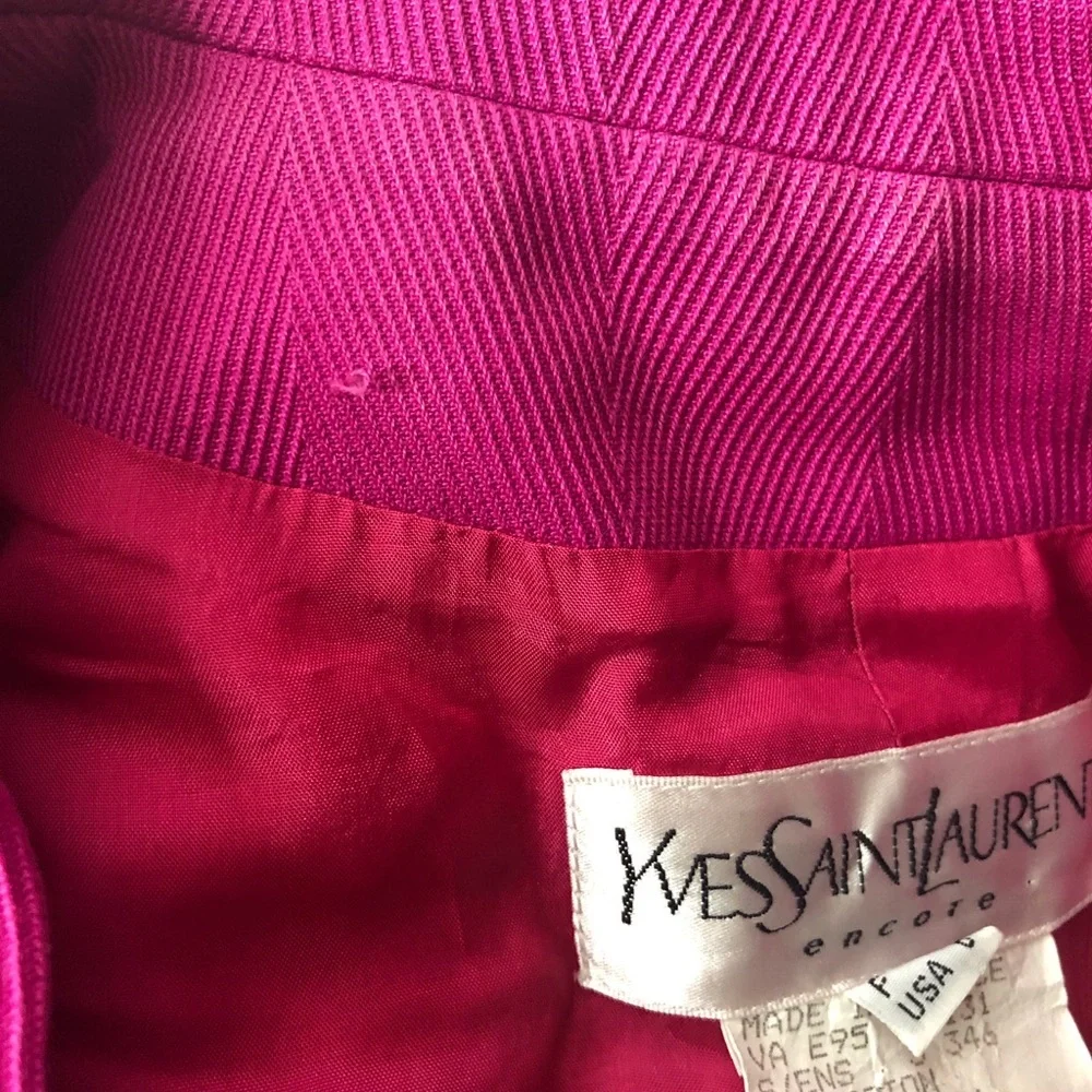 YSL Vintage Cropped Blazer Jacket Pink Size 6
